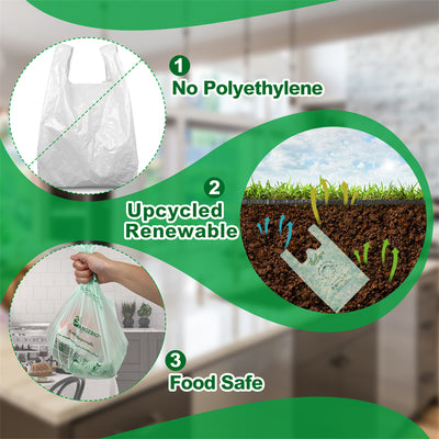 Medium-size Compostable Shopping Bags | 500 count